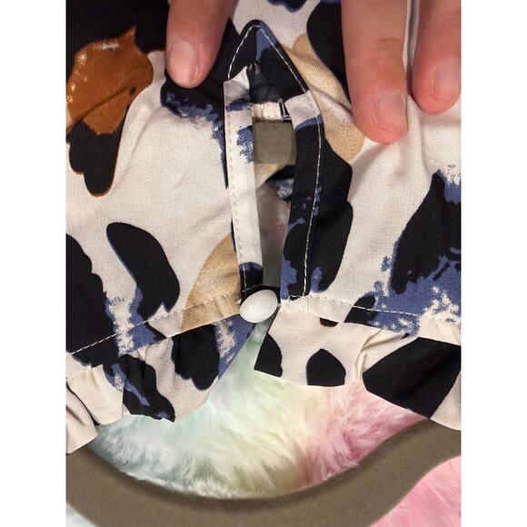 SHEIN Leopard Print Long Sleeve Blouse Neutral Size L - Picture 6 of 10